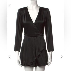 Alice + Olivia Black v neck romper